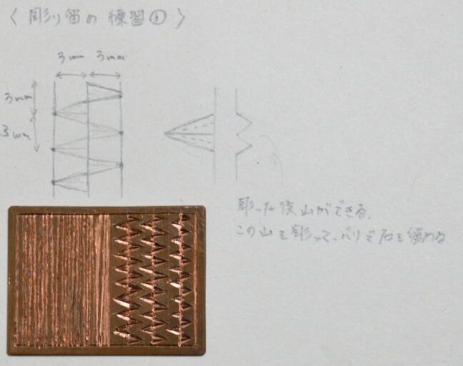 彫り留め練習１